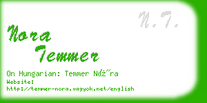 nora temmer business card